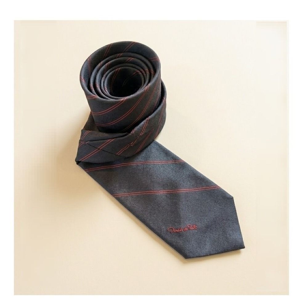 Oscar de la Renta Mens Necktie Striped Silk Tie Business Casual Office Preppy